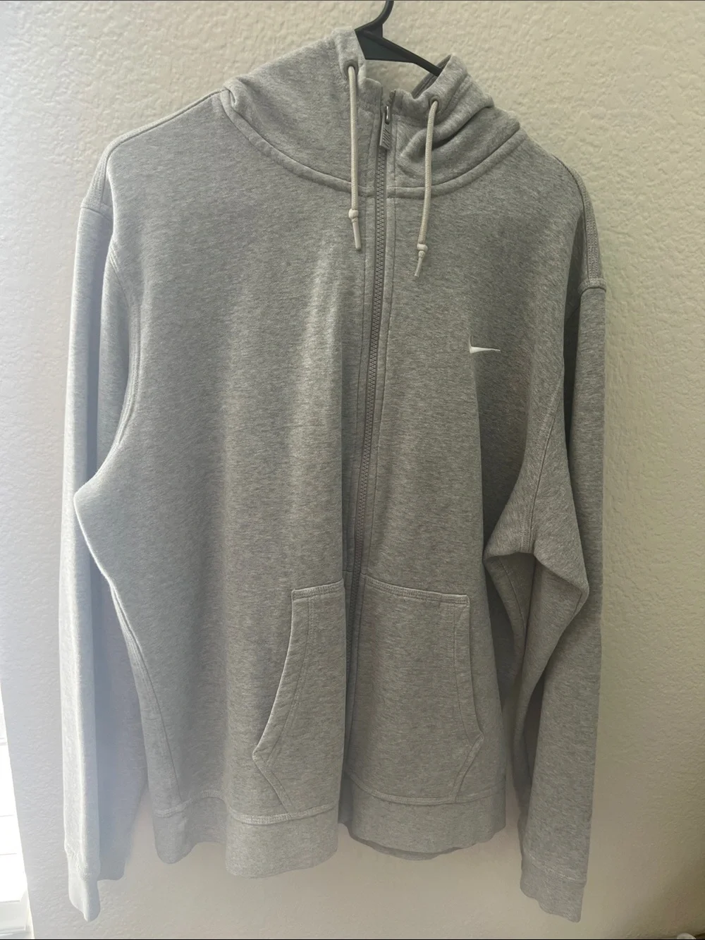 Nike Light Gray Full-Zip Hoodie Sweatshirt